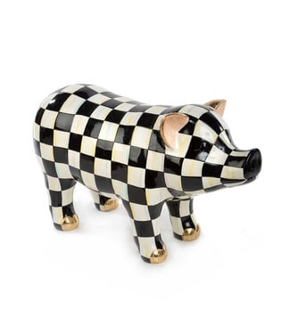 MACKENZIE CHILDS Courtly Check Pig Figurine