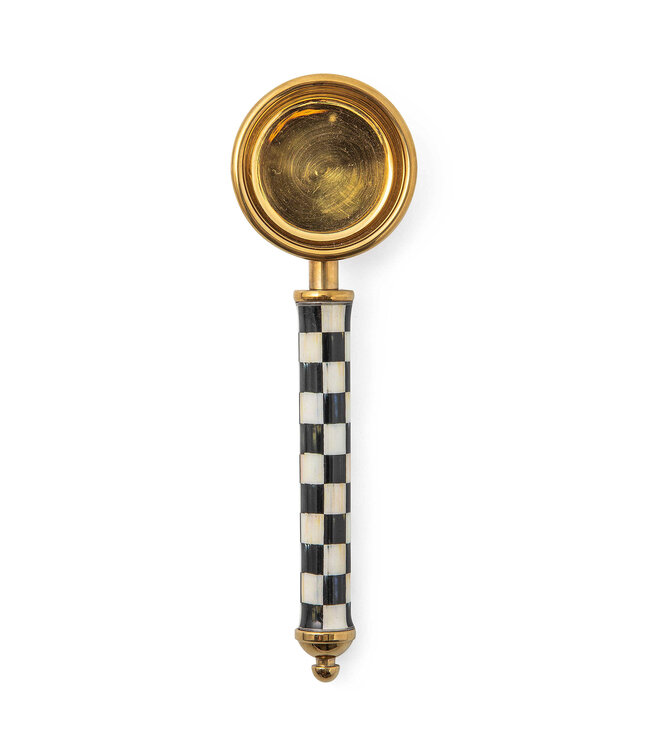 MACKENZIE CHILDS Courtly Check Supper Club Gold Coffee Scoop