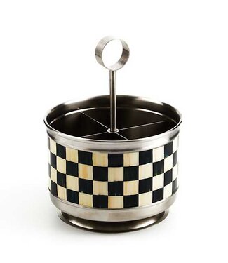 MACKENZIE CHILDS Courtly Check Supper Club Flatware Caddy