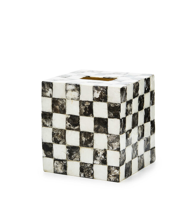 MACKENZIE CHILDS Courtly Check Capiz Boutique Tissue Box Cover