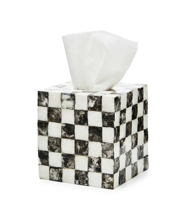 MACKENZIE CHILDS Courtly Check Capiz Boutique Tissue Box Cover
