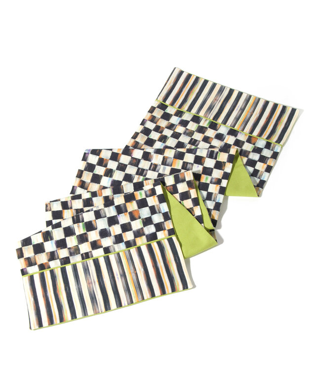 MACKENZIE CHILDS Courtly Check & Stripe Table Runner