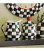 MACKENZIE CHILDS Courtly Check Enamel Lidded Sugar Bowl