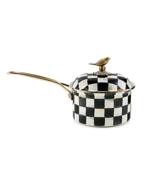 MACKENZIE CHILDS Courtly Check Enamel 2.5 Quart Saucepan