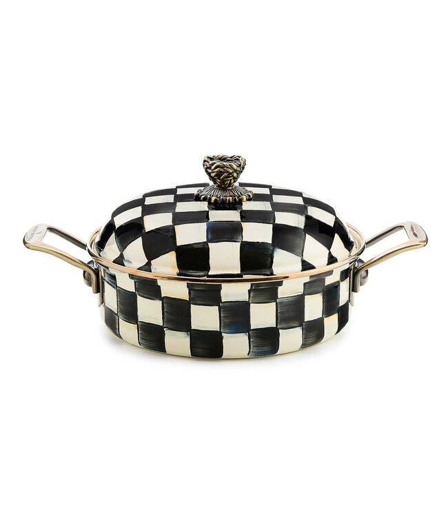 MACKENZIE CHILDS Courtly Check Enamel 3 Quart Casserole