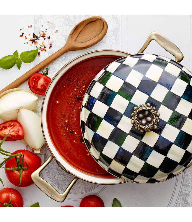 MACKENZIE CHILDS Courtly Check Enamel 3 Quart Casserole
