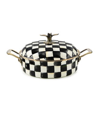 MACKENZIE CHILDS Courtly Check Enamel 5 Quart Casserole