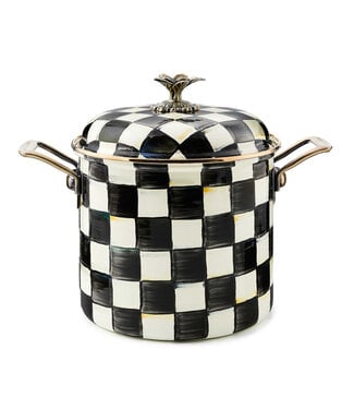 MACKENZIE CHILDS Courtly Check Enamel 7 Quart Stockpot