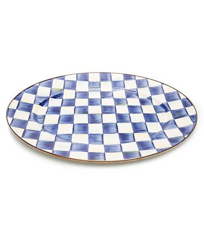 MACKENZIE CHILDS Royal Check Enamel Oval Platter