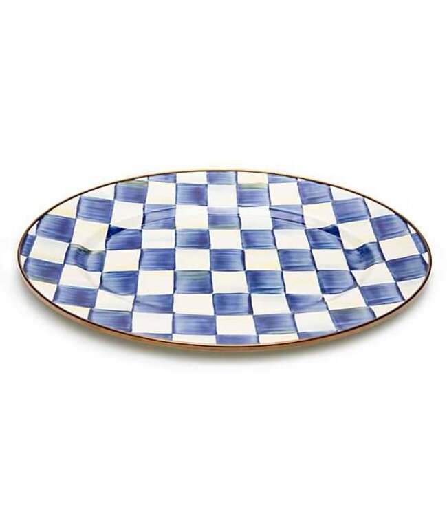 MACKENZIE CHILDS Royal Check Enamel Oval Platter