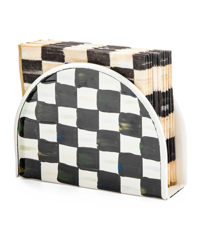 MACKENZIE CHILDS Courtly Check Enamel Napkin Holder