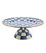 MACKENZIE CHILDS Royal Check Enamel Pedestal Platter - Large