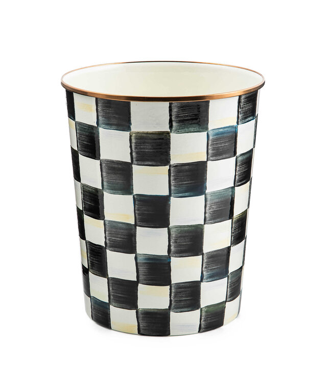 MACKENZIE CHILDS Courtly Check Enamel Waste Bin