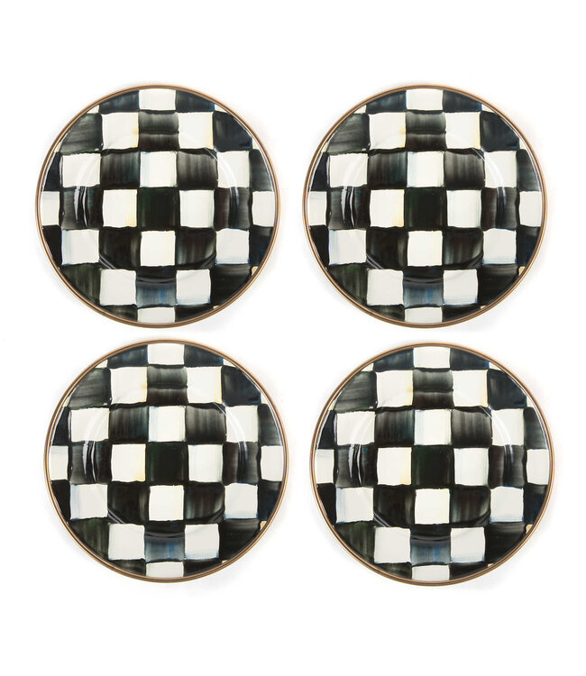 MACKENZIE CHILDS Courtly Check Appetizer Plates, Set of 4