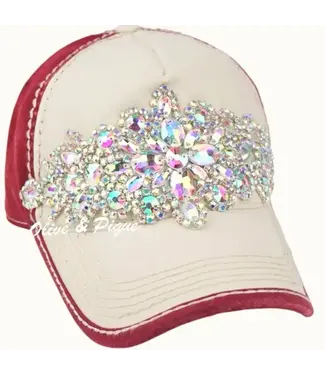 Abstract Bejeweled Bling Glitz Two-Toned Cap