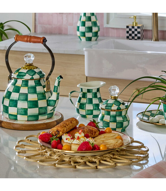 MACKENZIE CHILDS Emerald Check Creamer