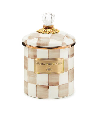 MACKENZIE CHILDS Mocha Check Small Canister