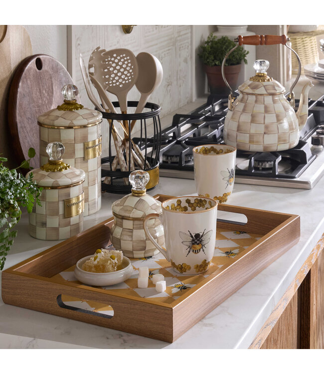 MACKENZIE CHILDS Mocha Check Small Canister