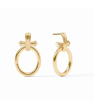 JULIE VOS Bamboo Doorknocker Earring Pearl