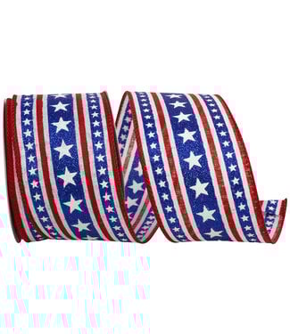 Stars and Glitter Stripes Linen Wired Edge