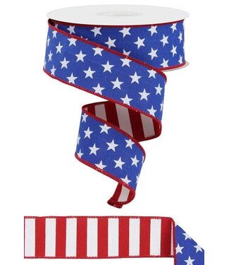 1.5" x 10yd Stars/Stripes Fused Back
