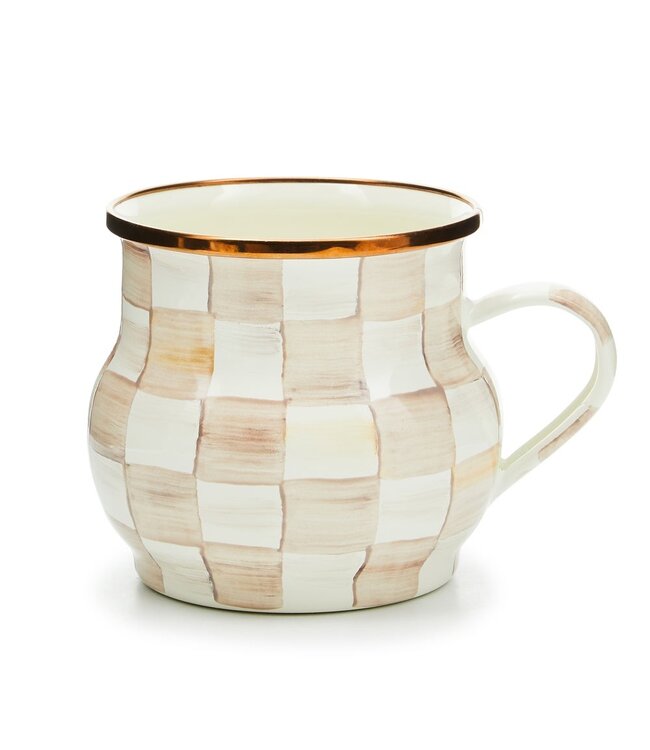 MACKENZIE CHILDS Mocha Check Mug