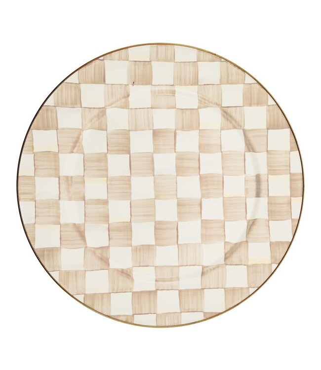 MACKENZIE CHILDS Mocha Check Serving Platter