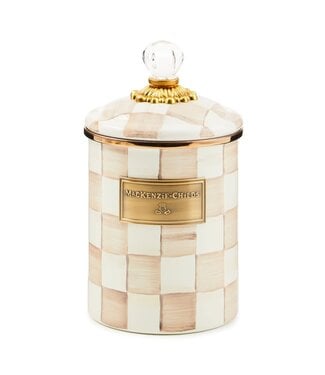 MACKENZIE CHILDS Mocha Check Medium Canister