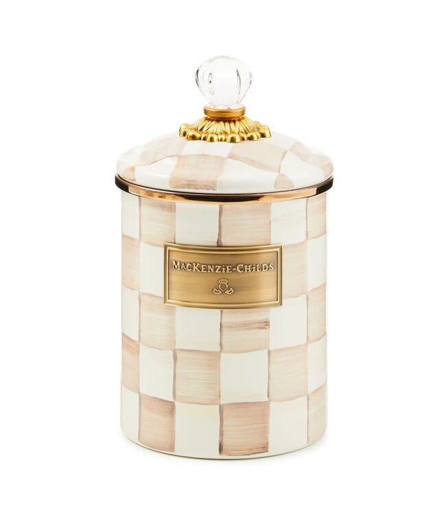 MACKENZIE CHILDS Mocha Check Medium Canister
