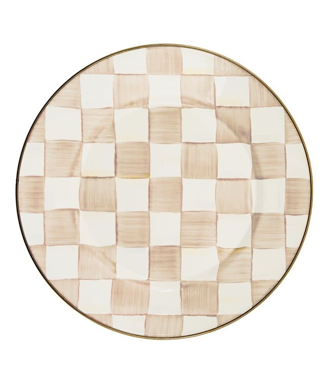 MACKENZIE CHILDS Mocha Check Dinner Plate