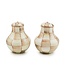 MACKENZIE CHILDS Mocha Check Salt & Pepper Shakers