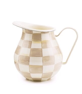 MACKENZIE CHILDS Mocha Check Pitcher