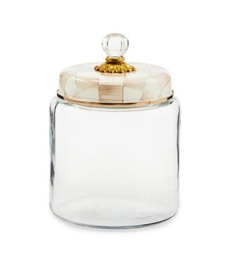 MACKENZIE CHILDS Mocha Check Large Kitchen Canister