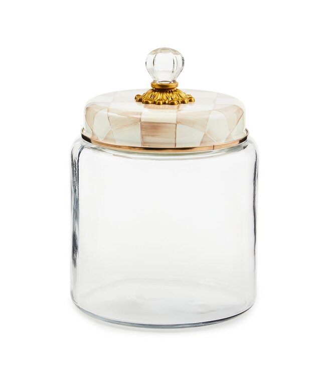 MACKENZIE CHILDS Mocha Check Large Kitchen Canister