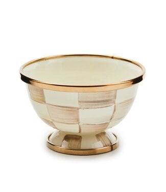 MACKENZIE CHILDS Mocha Check Little Sugar Bowl