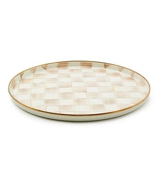 MACKENZIE CHILDS Mocha Check Round Tray