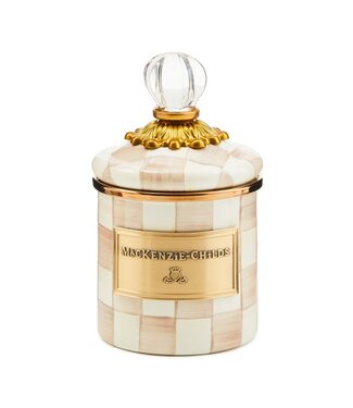 MACKENZIE CHILDS Mocha Check Mini Canister
