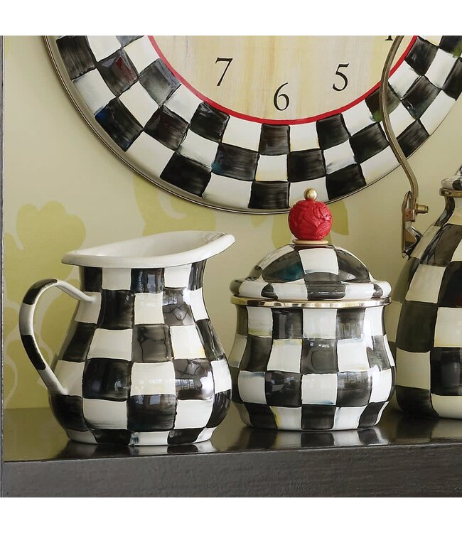 MACKENZIE CHILDS Courtly Check Enamel Creamer