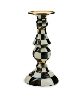 MACKENZIE CHILDS Courtly Check Enamel Pillar Candlestick - Large