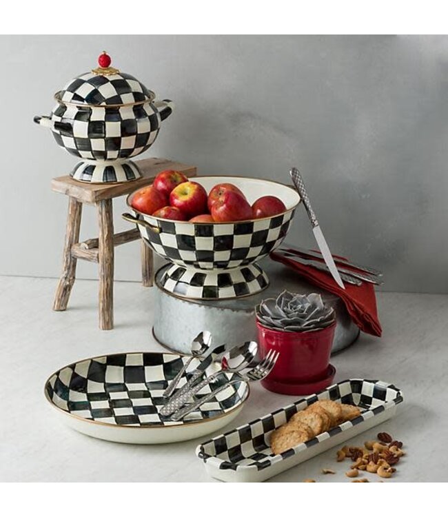 MACKENZIE CHILDS Courtly Check Enamel Baguette Dish