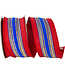 2.5 Inch Regal Stripe Red Trimming Dupioni Deluxe Wired Edge Ribbon - Red/Blue