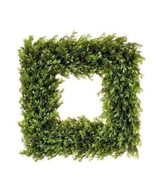 Spring Boxwood Square Wreath 16"