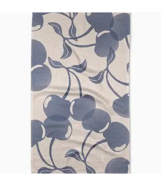 GEOMETRY Blue Cherry Dreams Tea Towel