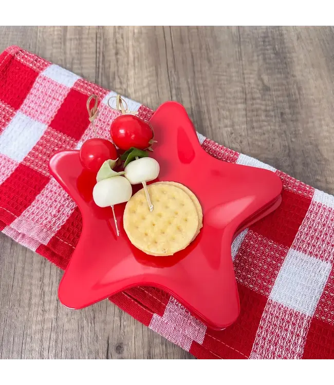 Holiday Red 8" Melamine Star Shape Plate