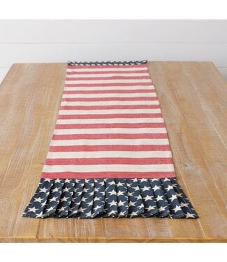 Table Runner - Stars and Stripes With Ruffle