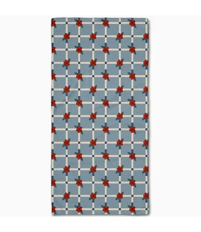 GEOMETRY Floral Parade Grid Bar Towel