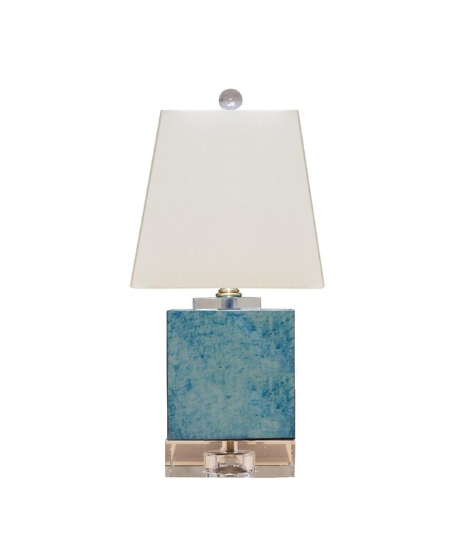 Blue Jade Crystal Mini Table Lamp