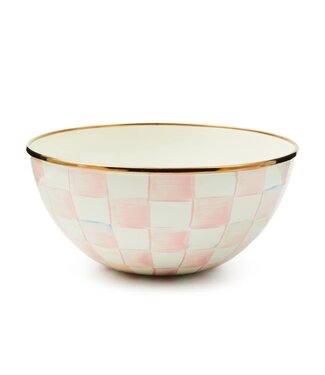 MACKENZIE CHILDS Rosy Check Enamel Everyday Bowl