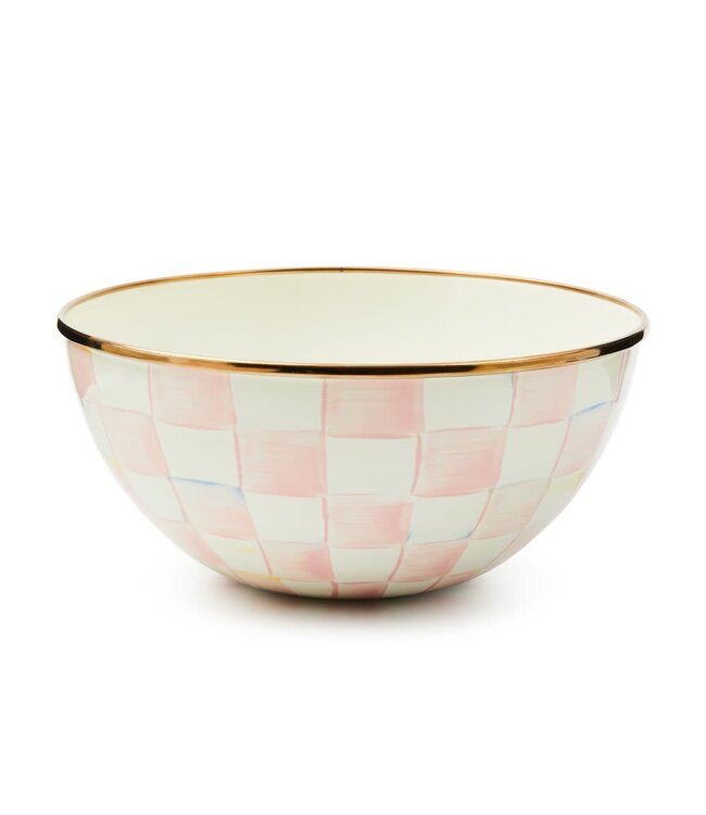 MACKENZIE CHILDS Rosy Check Enamel Everyday Bowl