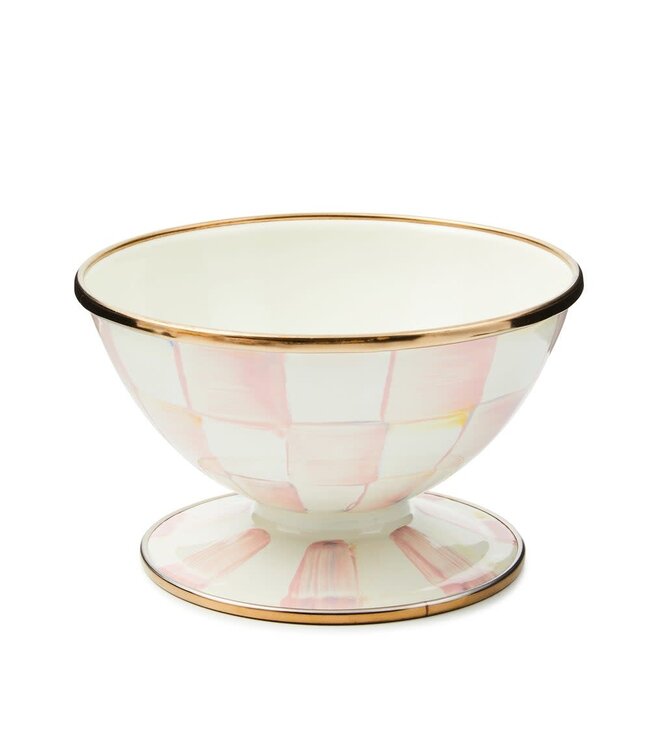 MACKENZIE CHILDS Rosy Check Ice Cream Dish